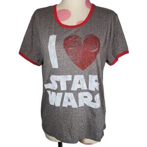 Women's Star Wars Mighty Fine I ♡ Star Wars Baby Ringer Tee Large T-Shirt Top